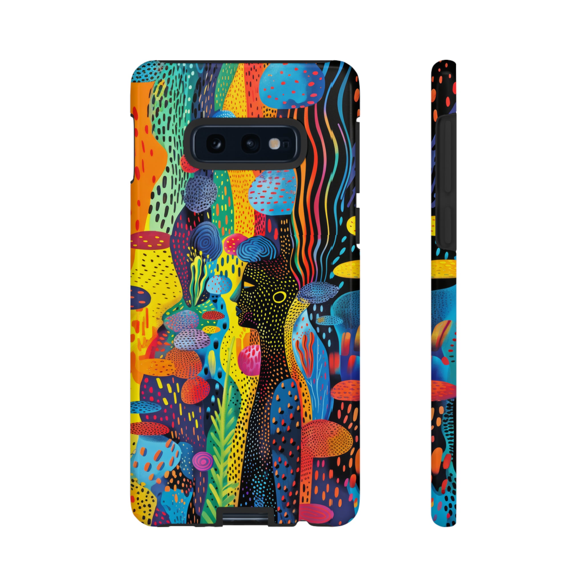 Phone Case, tribal dreamland, Artistic design, Tough Case, Colorful whimsical fantasy design, iPhone 15, 14, 13, 12, 11, Samsung, Pixel