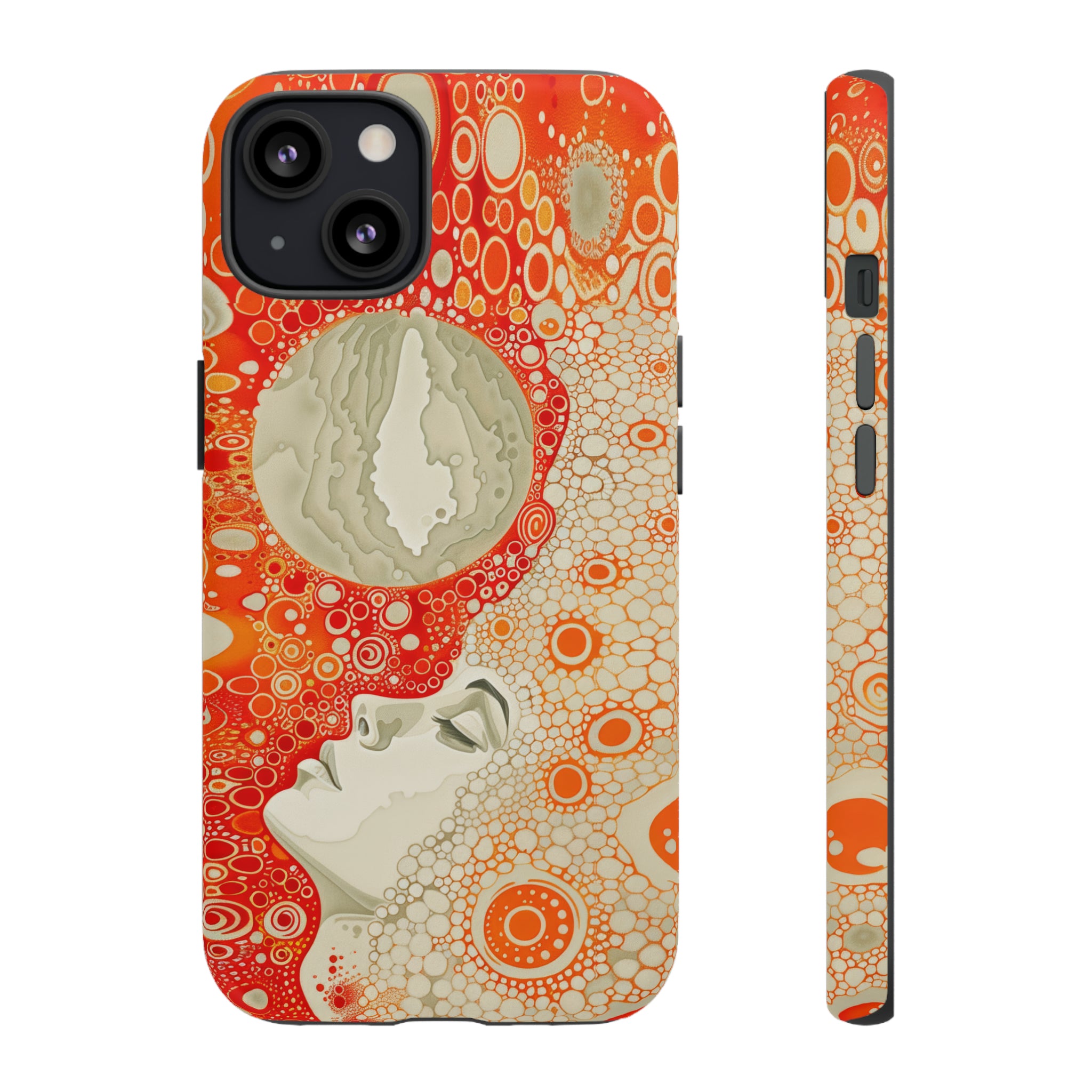 Phone Case, orange Constellation, Artistic design, Tough Case, Colorful whimsical fantasy design, iPhone 15, 14, 13, 12, 11, Samsung, Pixel