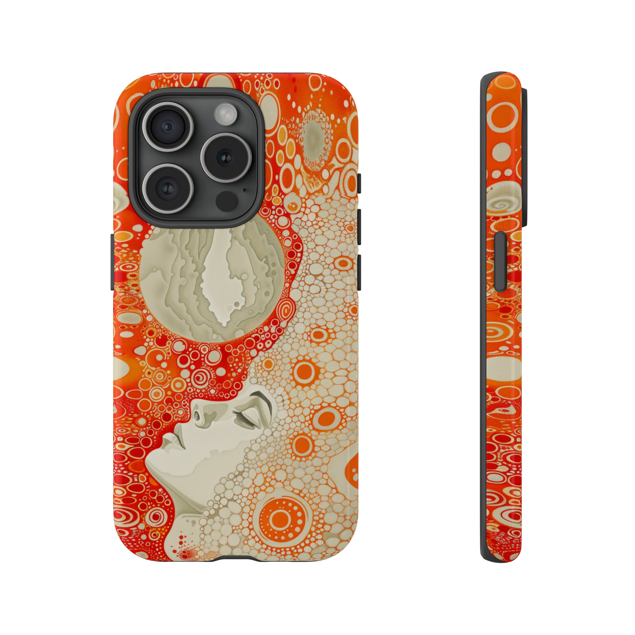 Phone Case, orange Constellation, Artistic design, Tough Case, Colorful whimsical fantasy design, iPhone 15, 14, 13, 12, 11, Samsung, Pixel