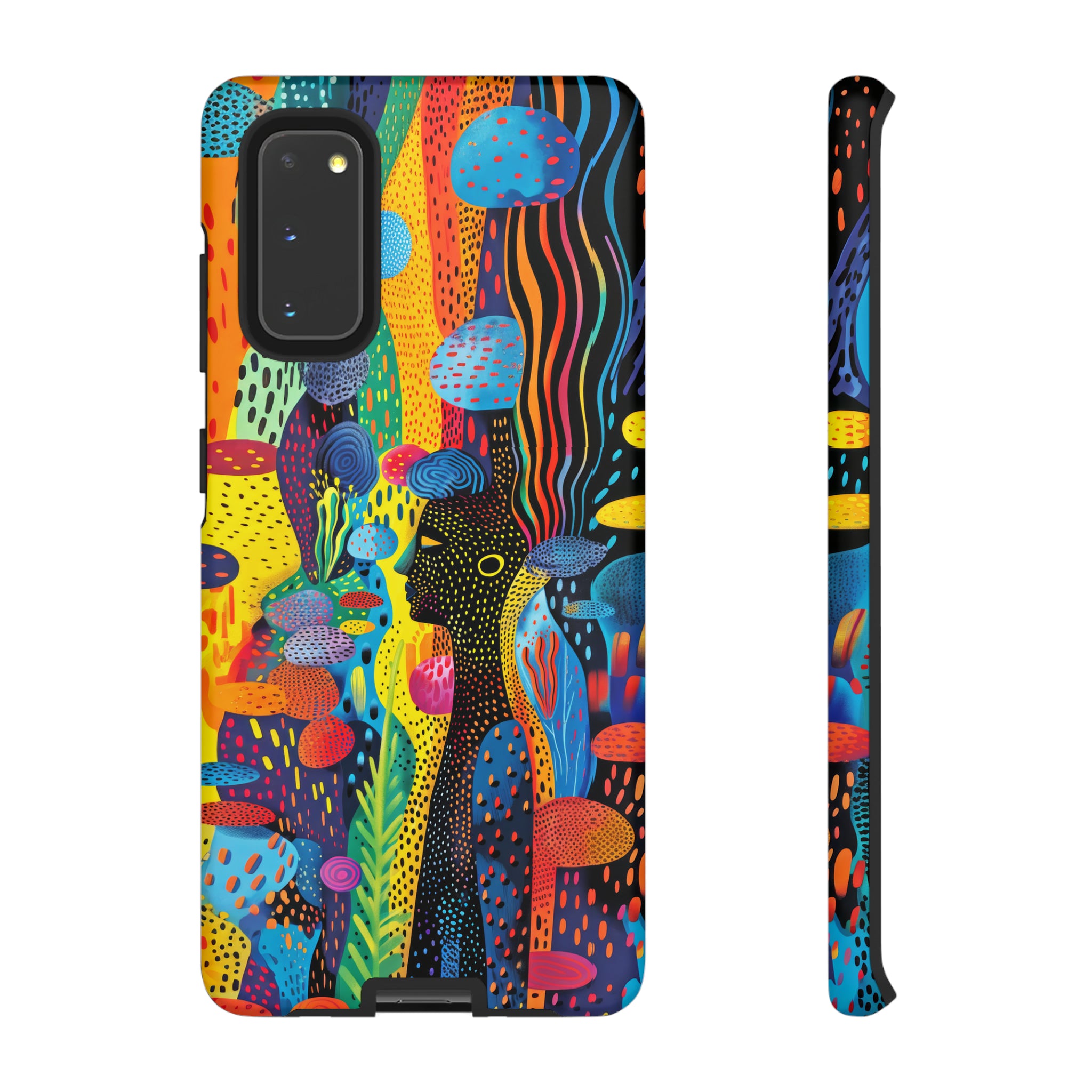 Phone Case, tribal dreamland, Artistic design, Tough Case, Colorful whimsical fantasy design, iPhone 15, 14, 13, 12, 11, Samsung, Pixel