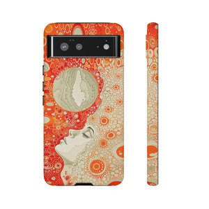 Phone Case, orange Constellation, Artistic design, Tough Case, Colorful whimsical fantasy design, iPhone 15, 14, 13, 12, 11, Samsung, Pixel