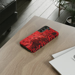 Phone Case, woman in red, Artistic design, Tough Case, red whimsical fantasy design, iPhone 15, 14, 13, 12, 11, Samsung, Pixel