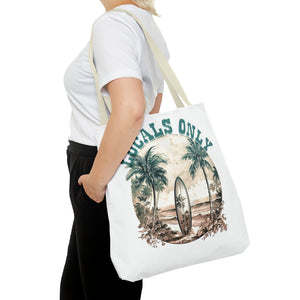 Locals only sepia with cream strap Tote Bag (AOP)