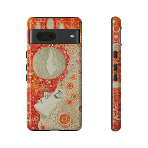 Phone Case, orange Constellation, Artistic design, Tough Case, Colorful whimsical fantasy design, iPhone 15, 14, 13, 12, 11, Samsung, Pixel