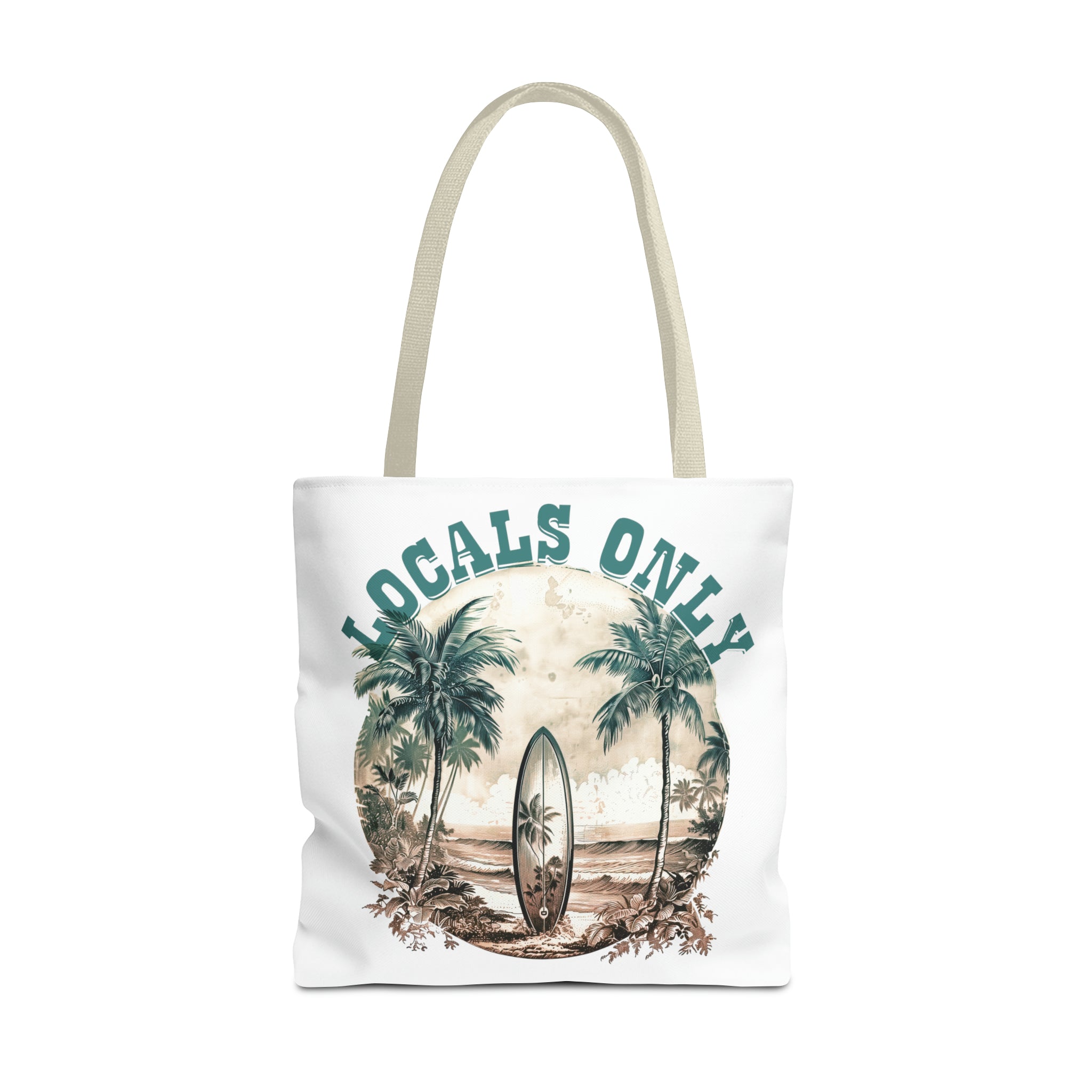 Locals only sepia with cream strap Tote Bag (AOP)