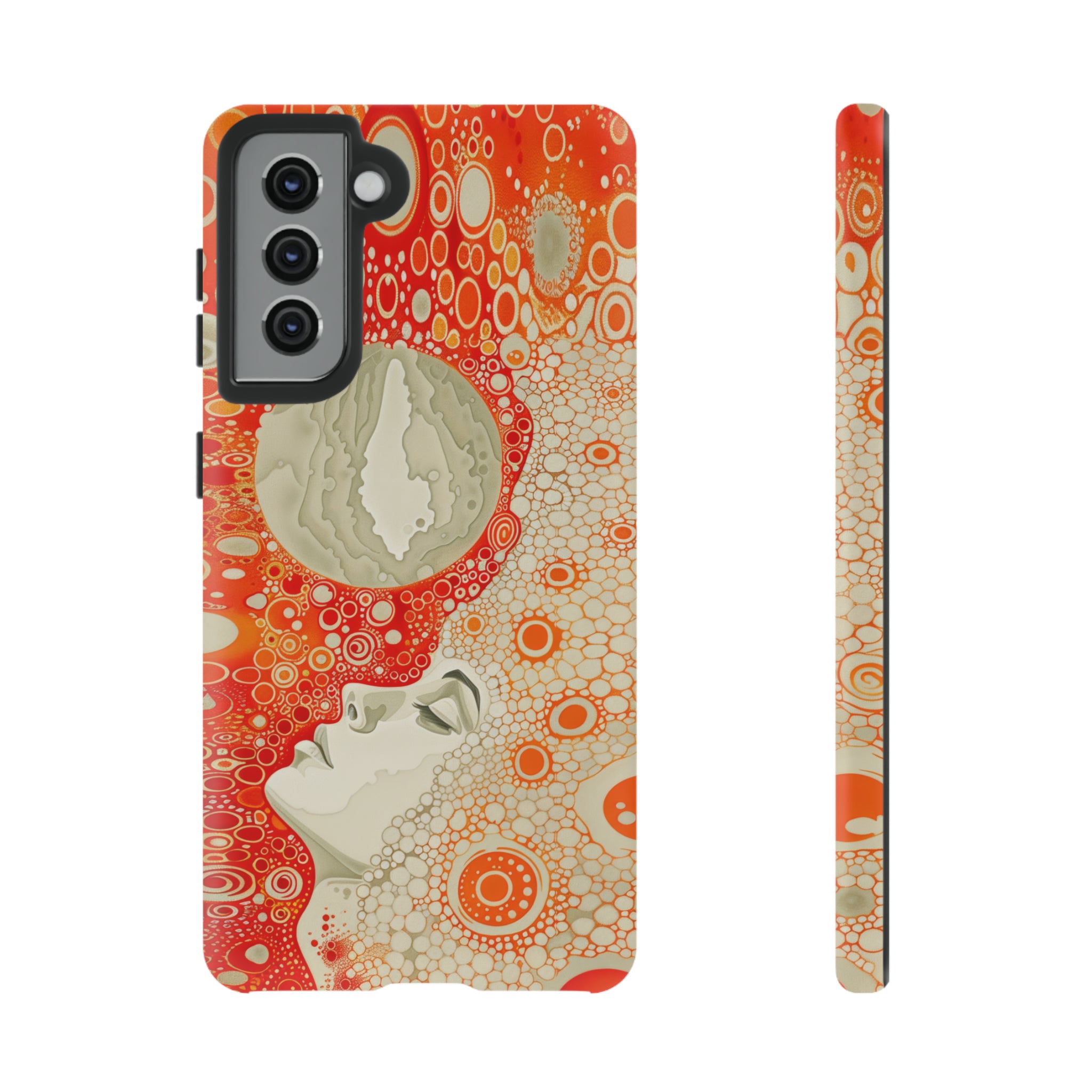 Phone Case, orange Constellation, Artistic design, Tough Case, Colorful whimsical fantasy design, iPhone 15, 14, 13, 12, 11, Samsung, Pixel