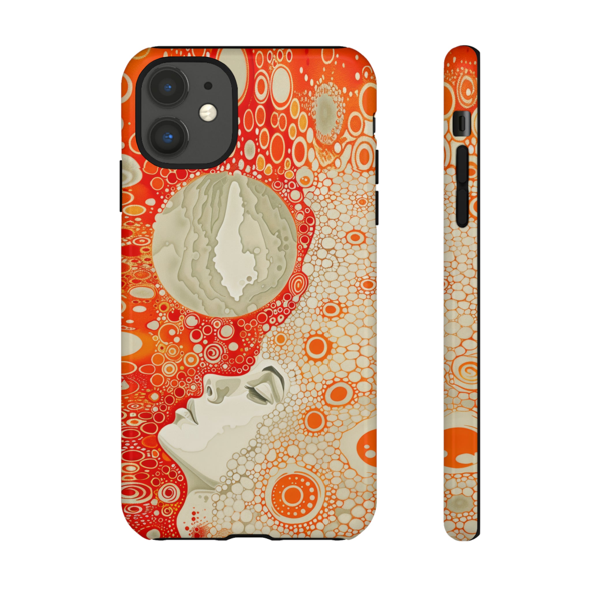 Phone Case, orange Constellation, Artistic design, Tough Case, Colorful whimsical fantasy design, iPhone 15, 14, 13, 12, 11, Samsung, Pixel