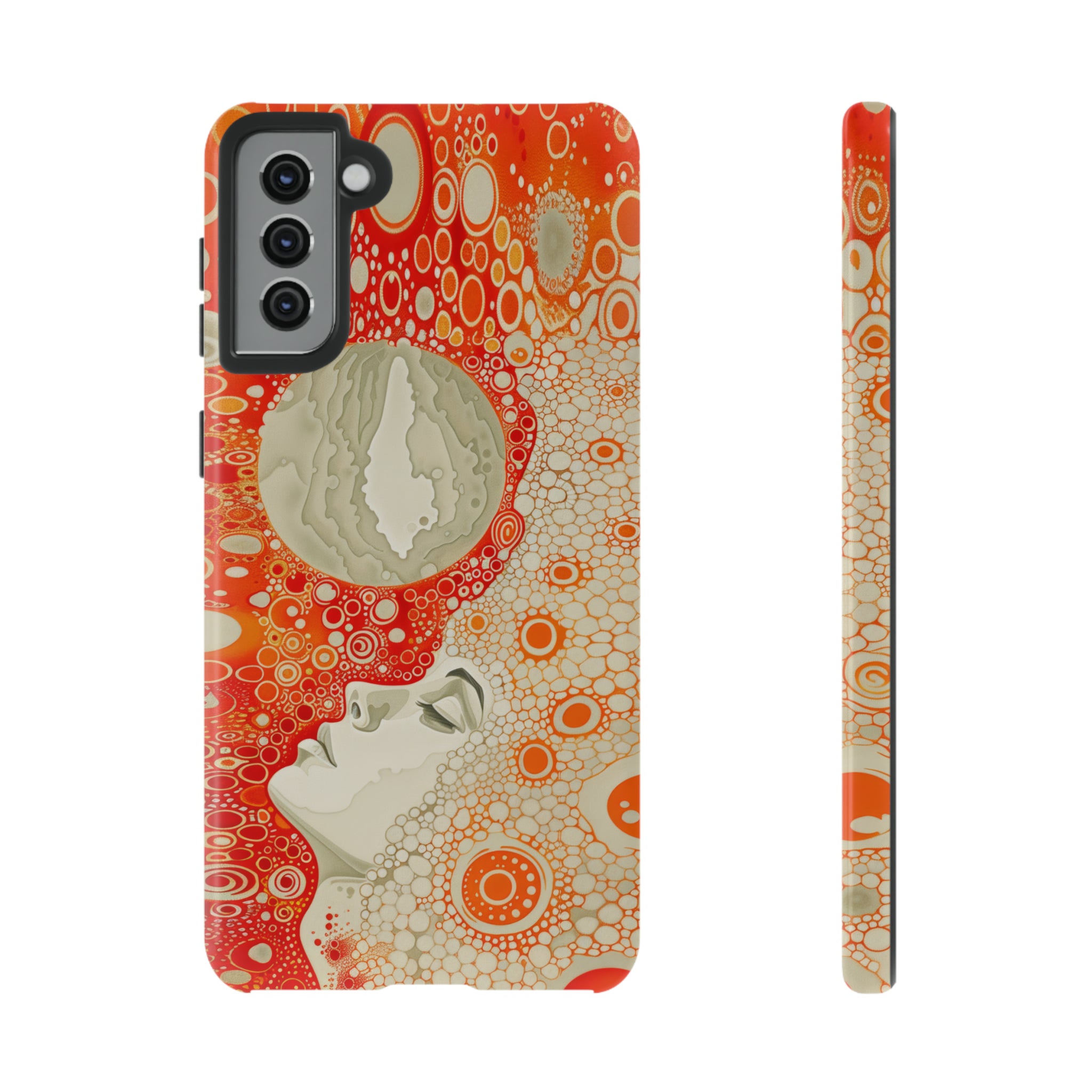 Phone Case, orange Constellation, Artistic design, Tough Case, Colorful whimsical fantasy design, iPhone 15, 14, 13, 12, 11, Samsung, Pixel