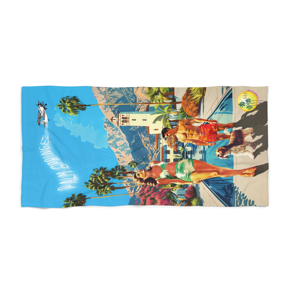 Vintage Palm Springs PS House Beach Towel