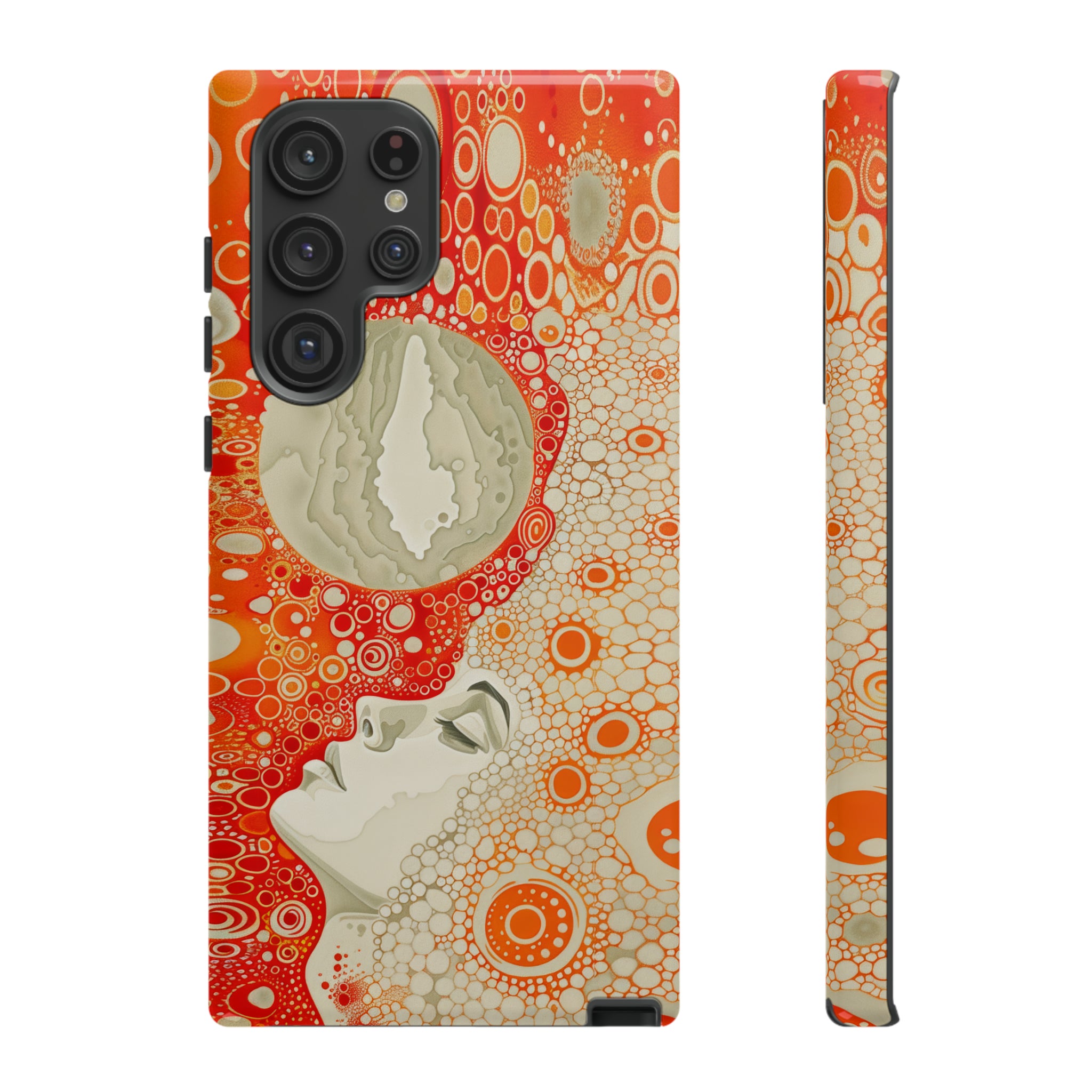 Phone Case, orange Constellation, Artistic design, Tough Case, Colorful whimsical fantasy design, iPhone 15, 14, 13, 12, 11, Samsung, Pixel