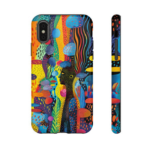 Phone Case, tribal dreamland, Artistic design, Tough Case, Colorful whimsical fantasy design, iPhone 15, 14, 13, 12, 11, Samsung, Pixel