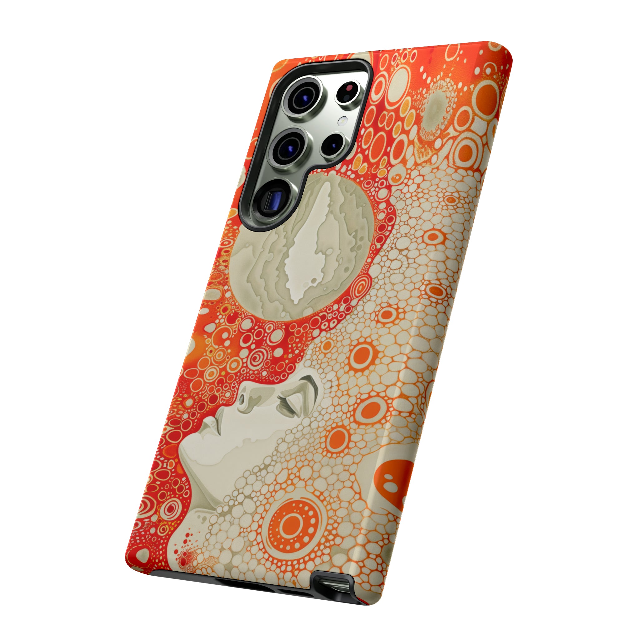 Phone Case, orange Constellation, Artistic design, Tough Case, Colorful whimsical fantasy design, iPhone 15, 14, 13, 12, 11, Samsung, Pixel