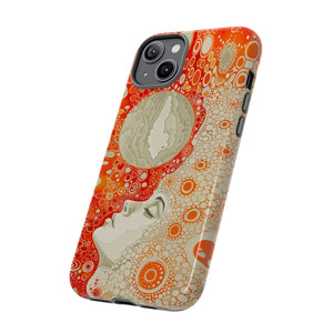 Phone Case, orange Constellation, Artistic design, Tough Case, Colorful whimsical fantasy design, iPhone 15, 14, 13, 12, 11, Samsung, Pixel