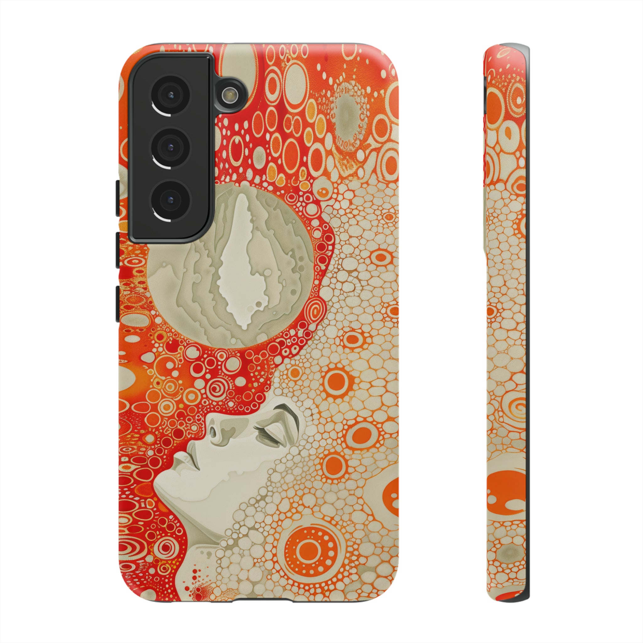 Phone Case, orange Constellation, Artistic design, Tough Case, Colorful whimsical fantasy design, iPhone 15, 14, 13, 12, 11, Samsung, Pixel