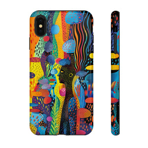 Phone Case, tribal dreamland, Artistic design, Tough Case, Colorful whimsical fantasy design, iPhone 15, 14, 13, 12, 11, Samsung, Pixel