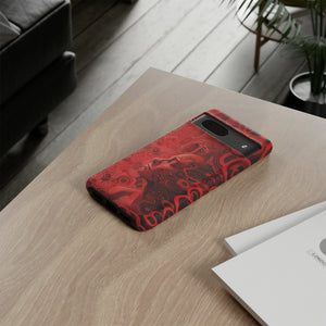 Phone Case, woman in red, Artistic design, Tough Case, red whimsical fantasy design, iPhone 15, 14, 13, 12, 11, Samsung, Pixel