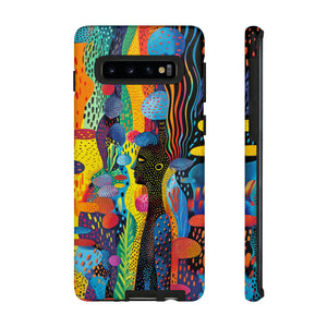 Phone Case, tribal dreamland, Artistic design, Tough Case, Colorful whimsical fantasy design, iPhone 15, 14, 13, 12, 11, Samsung, Pixel