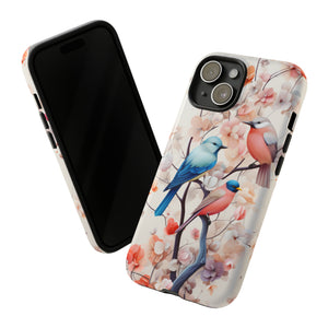 Three birds on a branch water color Tough Cases