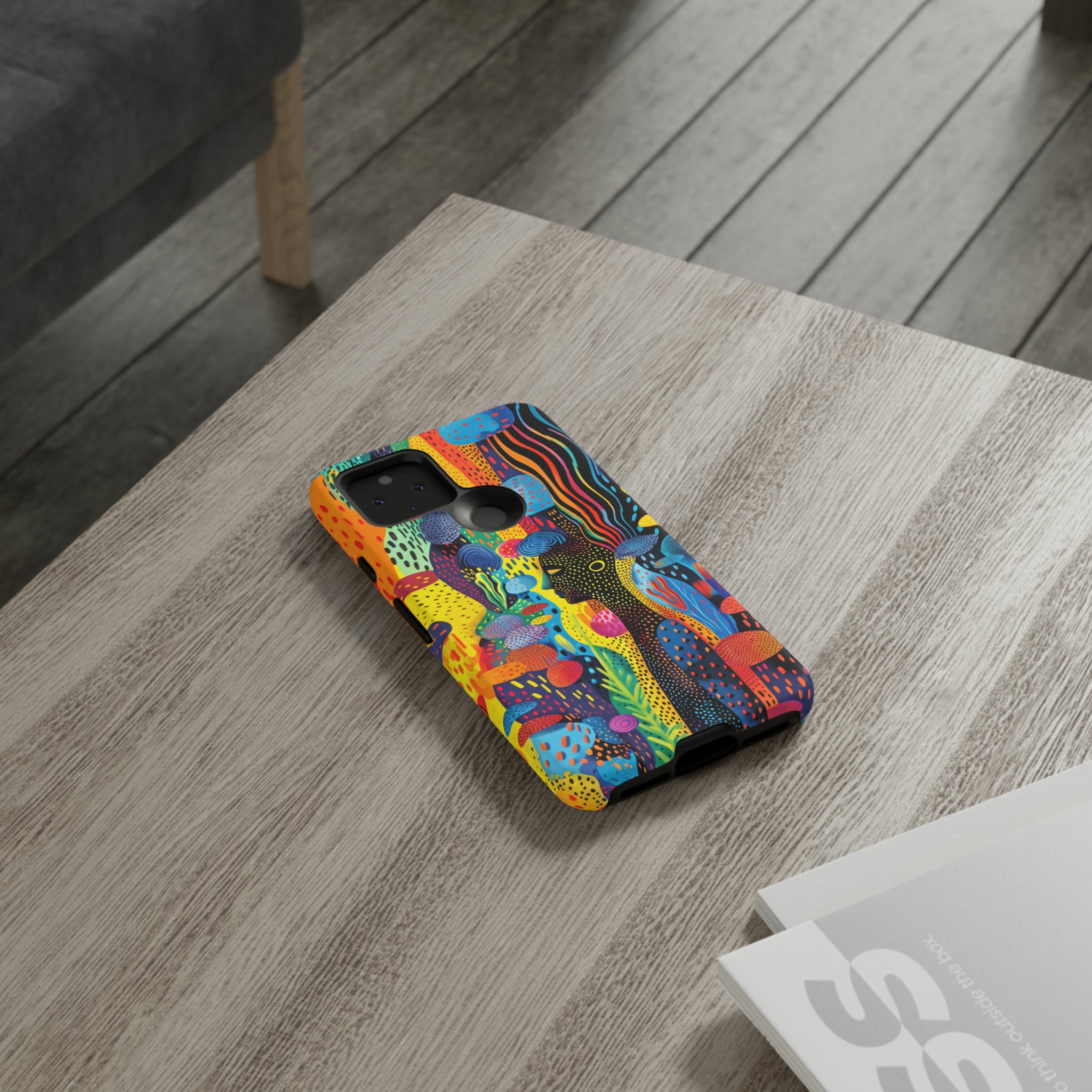 Phone Case, tribal dreamland, Artistic design, Tough Case, Colorful whimsical fantasy design, iPhone 15, 14, 13, 12, 11, Samsung, Pixel