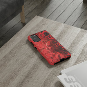 Phone Case, woman in red, Artistic design, Tough Case, red whimsical fantasy design, iPhone 15, 14, 13, 12, 11, Samsung, Pixel