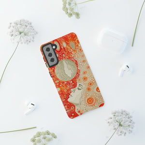 Phone Case, orange Constellation, Artistic design, Tough Case, Colorful whimsical fantasy design, iPhone 15, 14, 13, 12, 11, Samsung, Pixel