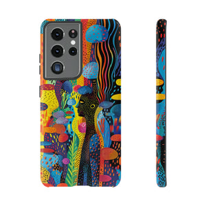 Phone Case, tribal dreamland, Artistic design, Tough Case, Colorful whimsical fantasy design, iPhone 15, 14, 13, 12, 11, Samsung, Pixel