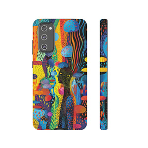 Phone Case, tribal dreamland, Artistic design, Tough Case, Colorful whimsical fantasy design, iPhone 15, 14, 13, 12, 11, Samsung, Pixel