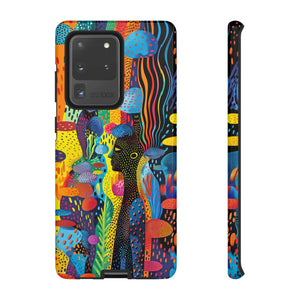 Phone Case, tribal dreamland, Artistic design, Tough Case, Colorful whimsical fantasy design, iPhone 15, 14, 13, 12, 11, Samsung, Pixel