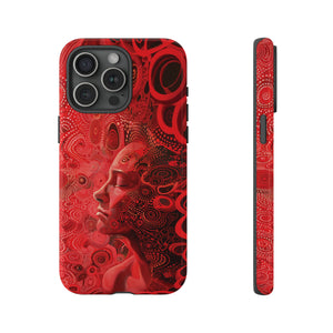 Phone Case, woman in red, Artistic design, Tough Case, red whimsical fantasy design, iPhone 15, 14, 13, 12, 11, Samsung, Pixel