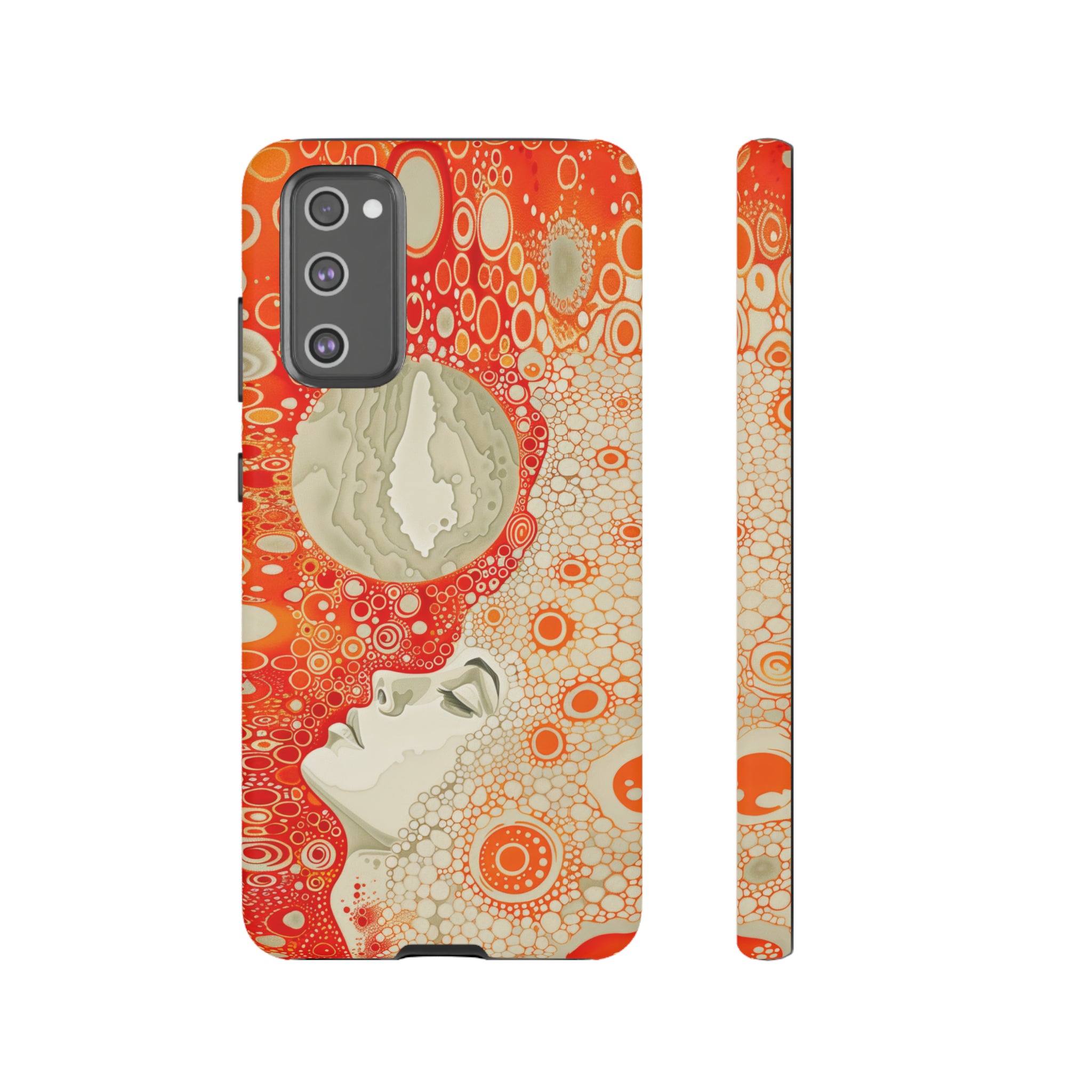 Phone Case, orange Constellation, Artistic design, Tough Case, Colorful whimsical fantasy design, iPhone 15, 14, 13, 12, 11, Samsung, Pixel