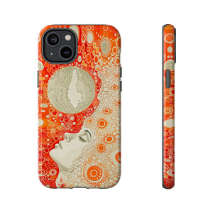 Phone Case, orange Constellation, Artistic design, Tough Case, Colorful whimsical fantasy design, iPhone 15, 14, 13, 12, 11, Samsung, Pixel