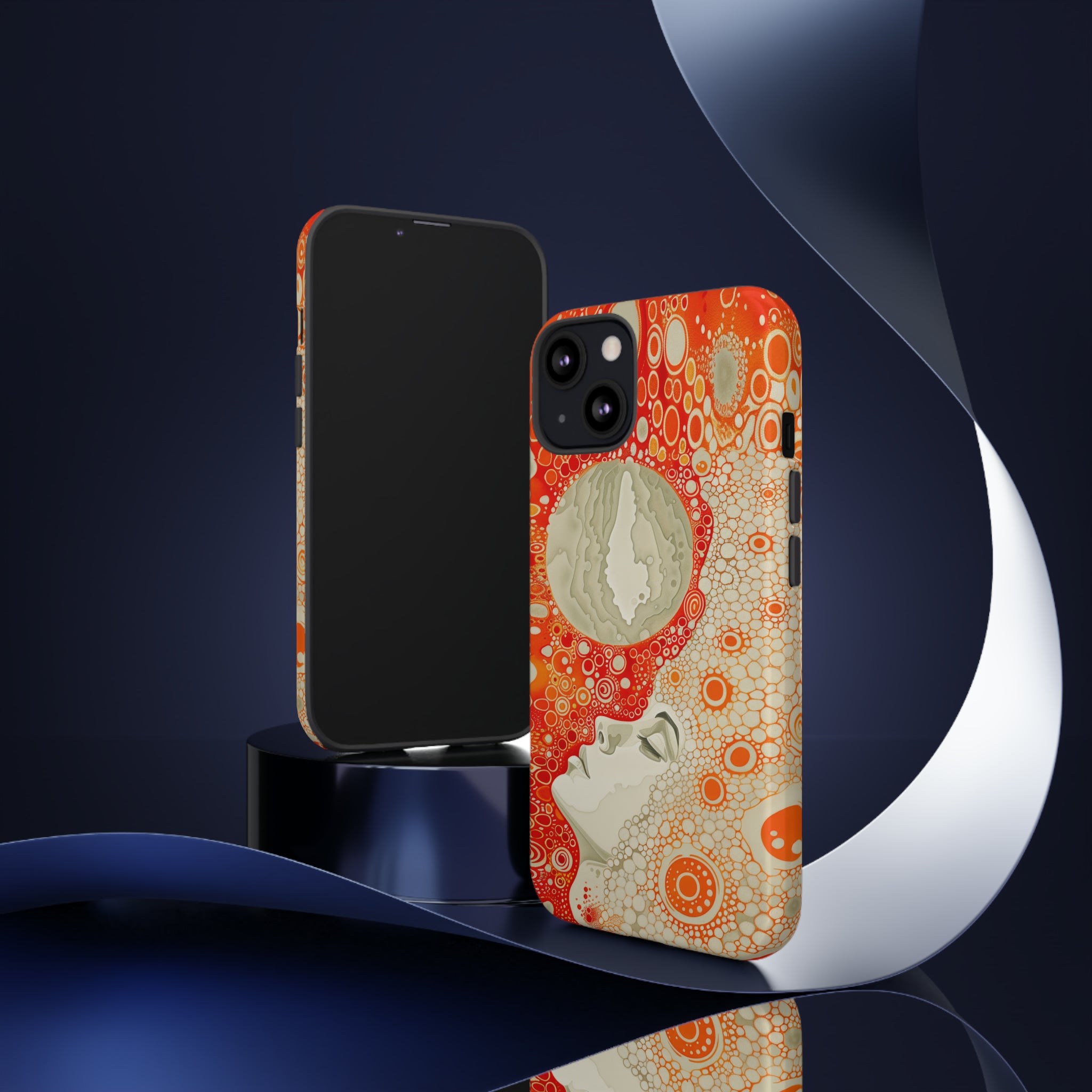 Phone Case, orange Constellation, Artistic design, Tough Case, Colorful whimsical fantasy design, iPhone 15, 14, 13, 12, 11, Samsung, Pixel