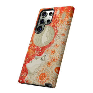 Phone Case, orange Constellation, Artistic design, Tough Case, Colorful whimsical fantasy design, iPhone 15, 14, 13, 12, 11, Samsung, Pixel