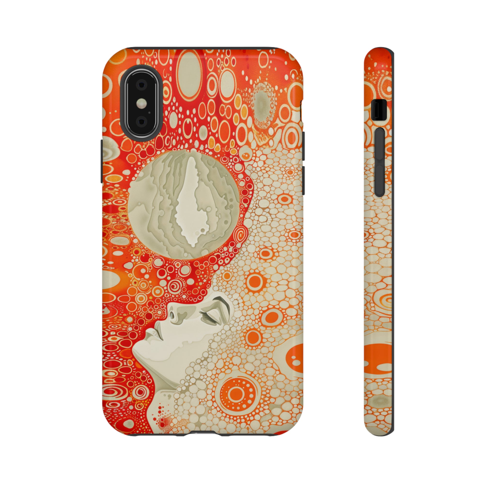 Phone Case, orange Constellation, Artistic design, Tough Case, Colorful whimsical fantasy design, iPhone 15, 14, 13, 12, 11, Samsung, Pixel