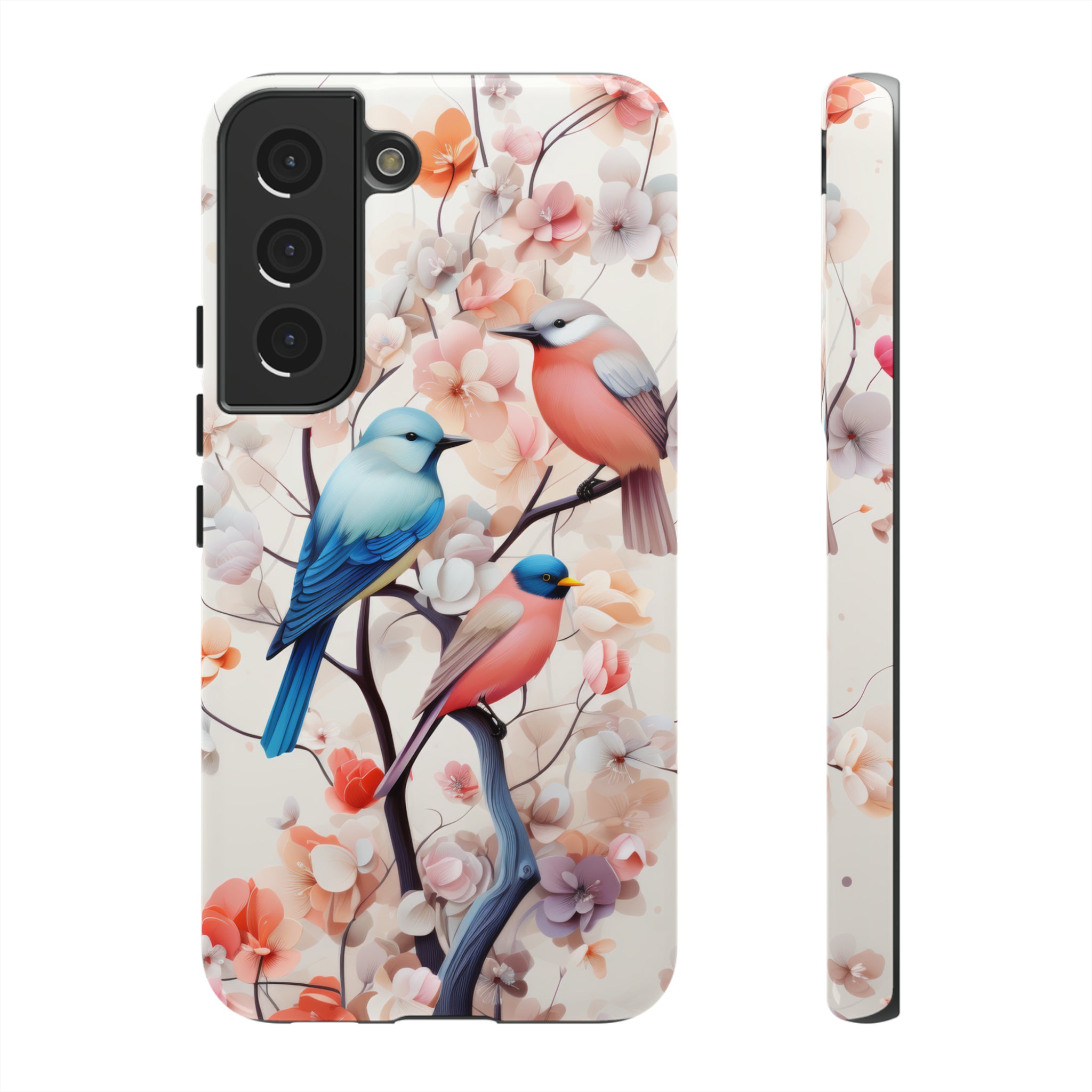 Three birds on a branch water color Tough Cases