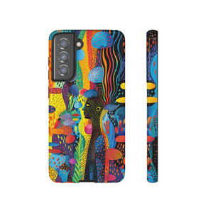 Phone Case, tribal dreamland, Artistic design, Tough Case, Colorful whimsical fantasy design, iPhone 15, 14, 13, 12, 11, Samsung, Pixel