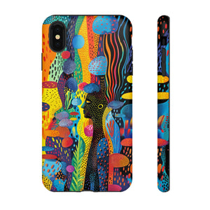 Phone Case, tribal dreamland, Artistic design, Tough Case, Colorful whimsical fantasy design, iPhone 15, 14, 13, 12, 11, Samsung, Pixel