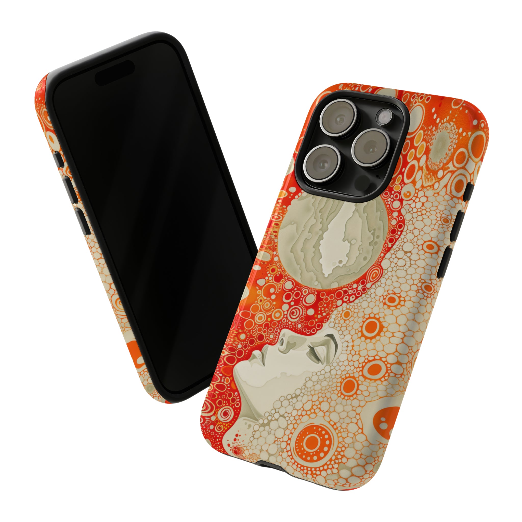 Phone Case, orange Constellation, Artistic design, Tough Case, Colorful whimsical fantasy design, iPhone 15, 14, 13, 12, 11, Samsung, Pixel