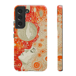 Phone Case, orange Constellation, Artistic design, Tough Case, Colorful whimsical fantasy design, iPhone 15, 14, 13, 12, 11, Samsung, Pixel