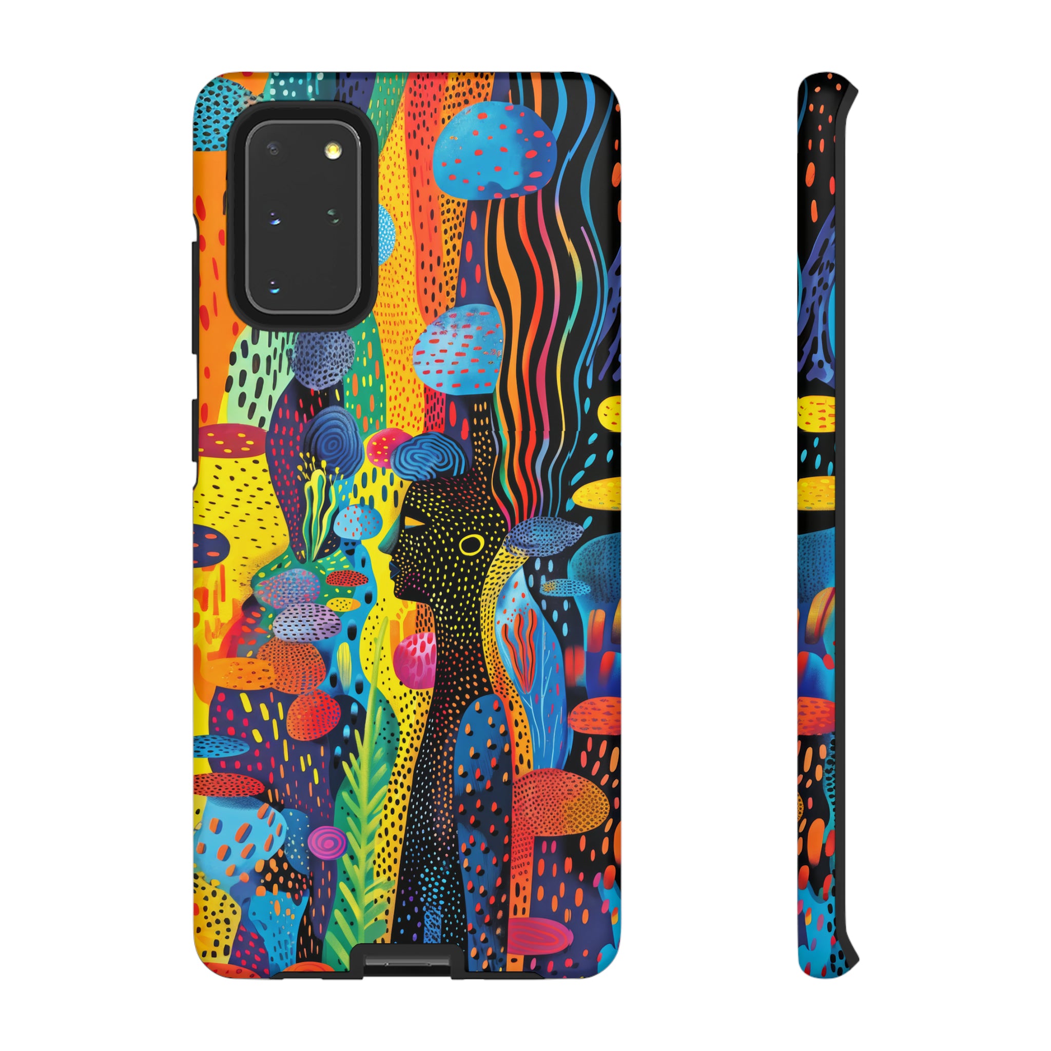 Phone Case, tribal dreamland, Artistic design, Tough Case, Colorful whimsical fantasy design, iPhone 15, 14, 13, 12, 11, Samsung, Pixel