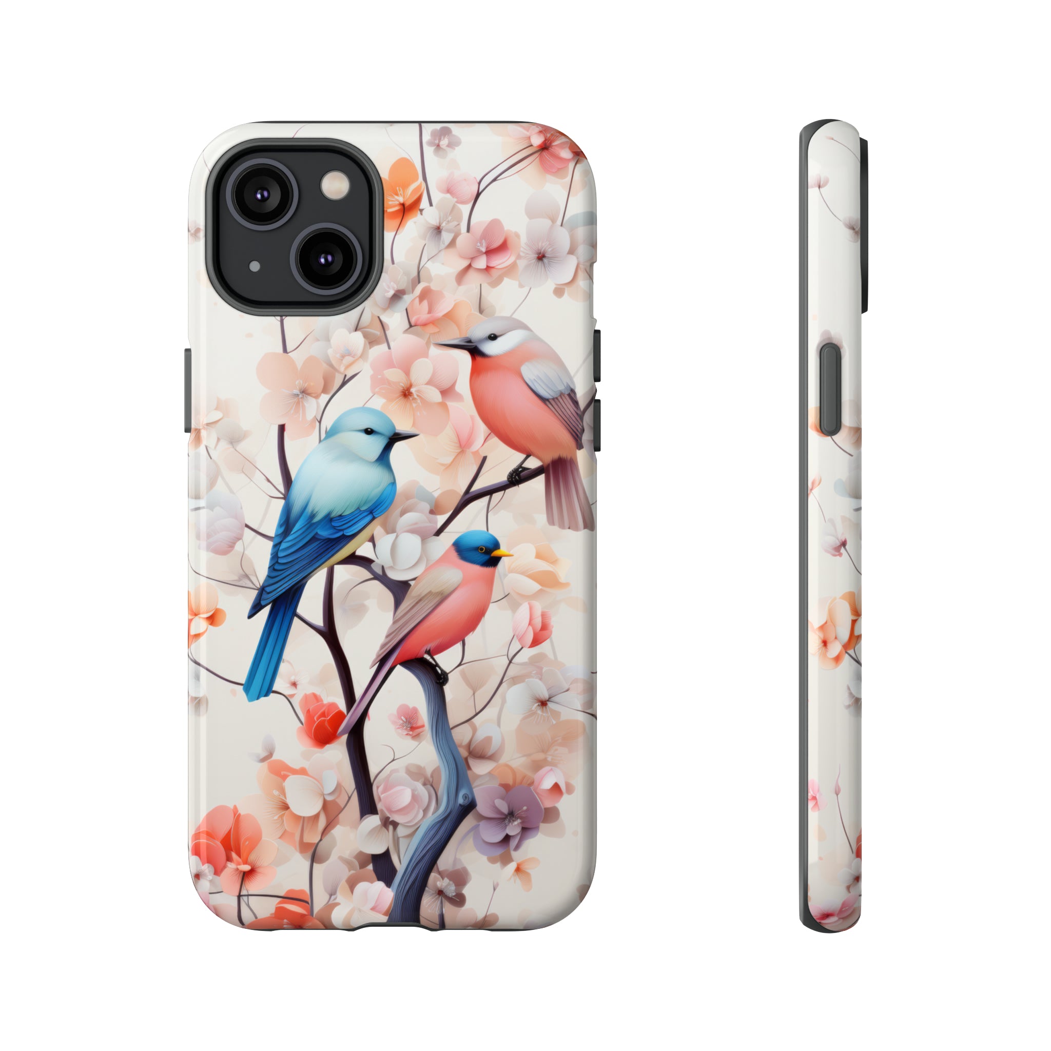 Three birds on a branch water color Tough Cases