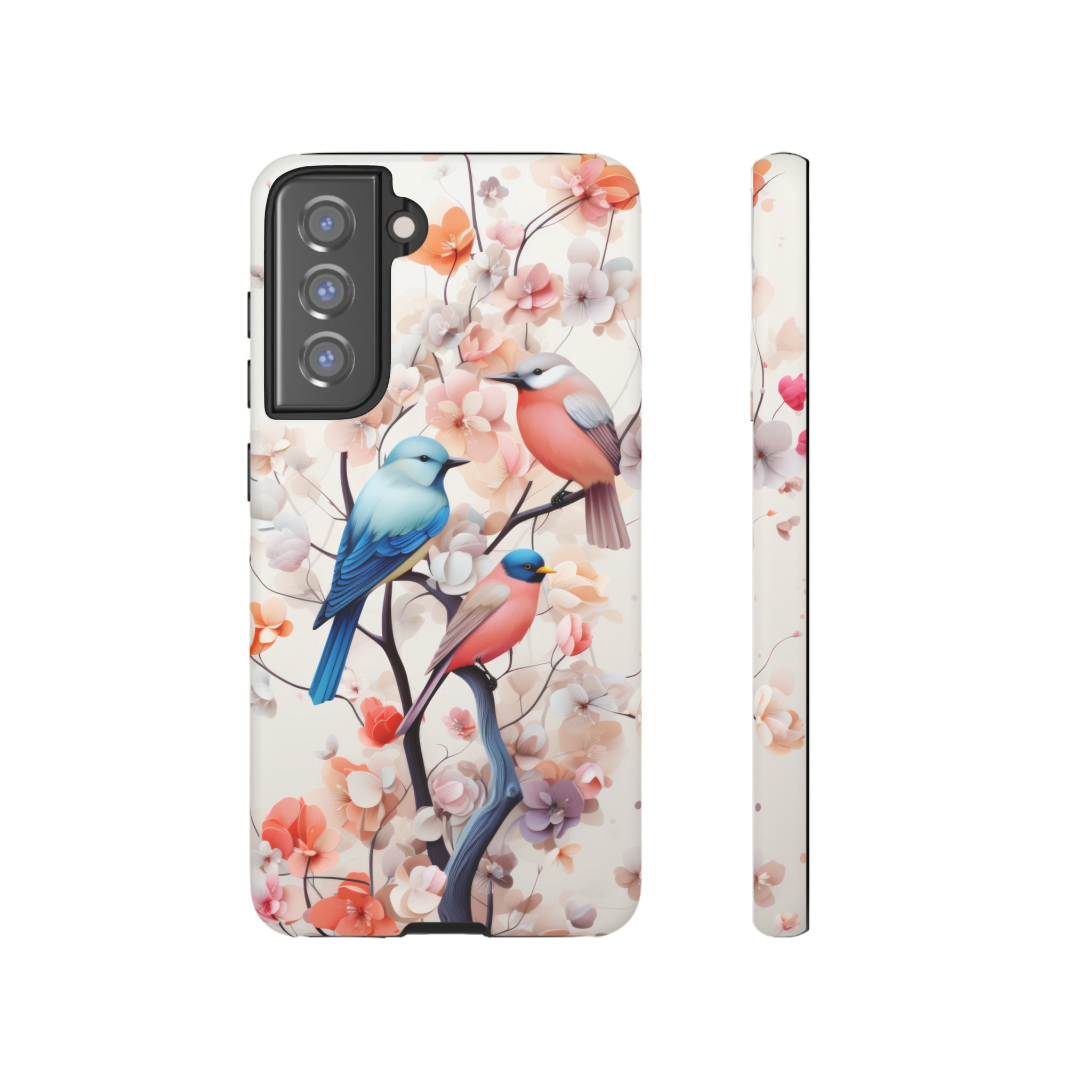 Three birds on a branch water color Tough Cases