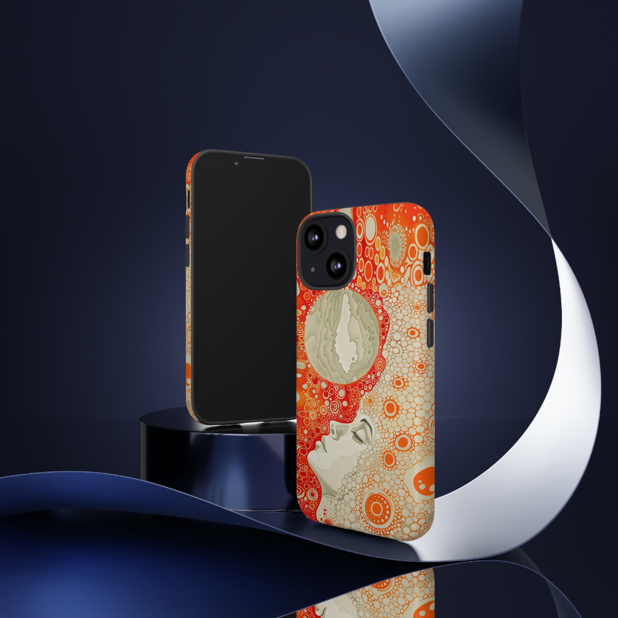 Phone Case, orange Constellation, Artistic design, Tough Case, Colorful whimsical fantasy design, iPhone 15, 14, 13, 12, 11, Samsung, Pixel