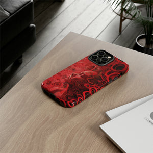 Phone Case, woman in red, Artistic design, Tough Case, red whimsical fantasy design, iPhone 15, 14, 13, 12, 11, Samsung, Pixel