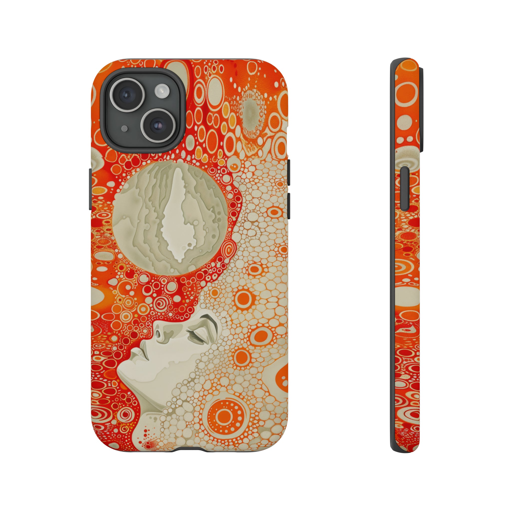 Phone Case, orange Constellation, Artistic design, Tough Case, Colorful whimsical fantasy design, iPhone 15, 14, 13, 12, 11, Samsung, Pixel