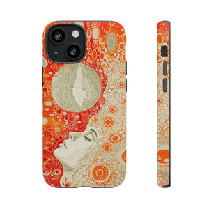 Phone Case, orange Constellation, Artistic design, Tough Case, Colorful whimsical fantasy design, iPhone 15, 14, 13, 12, 11, Samsung, Pixel