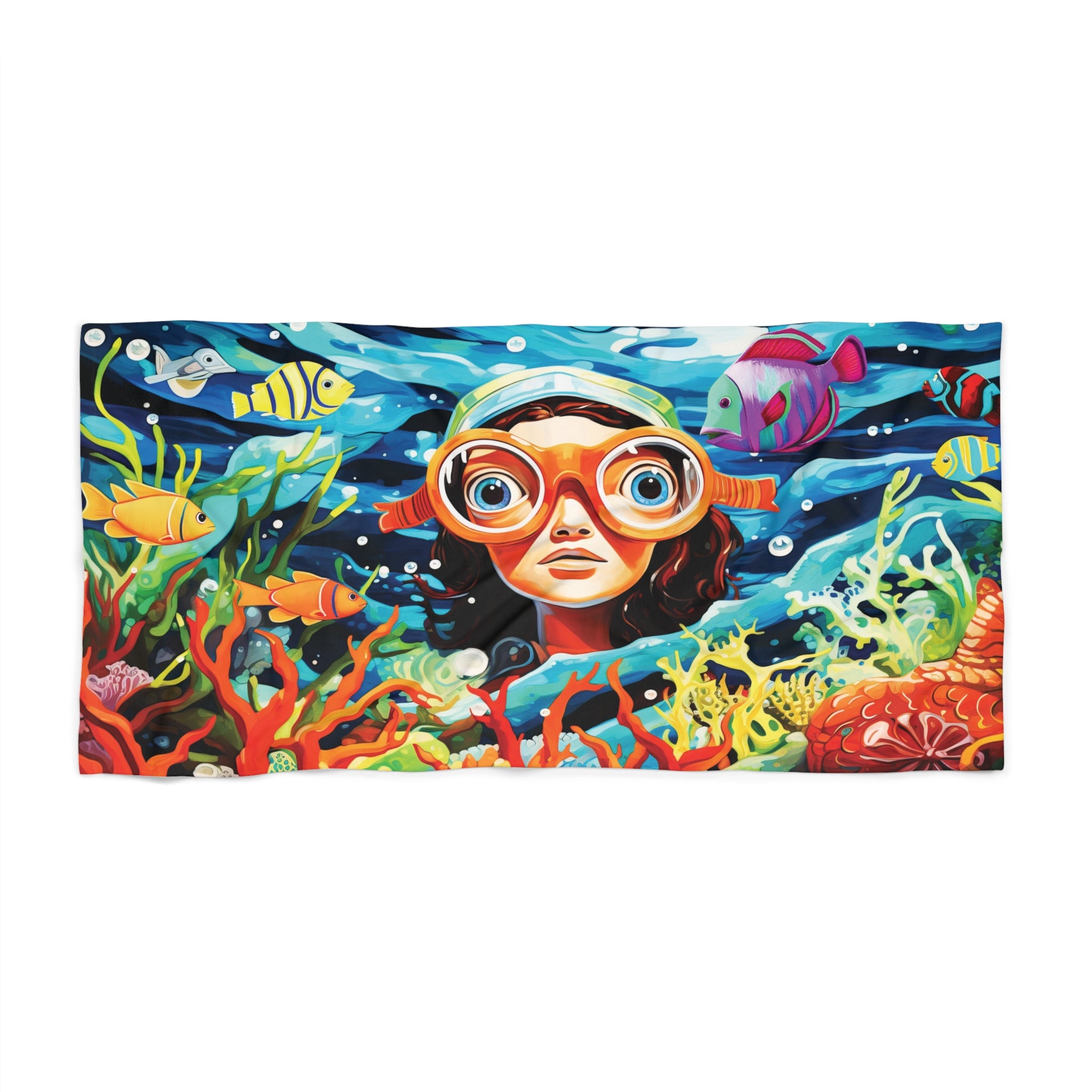 Kids underwater amazement Beach Towel in two sizes