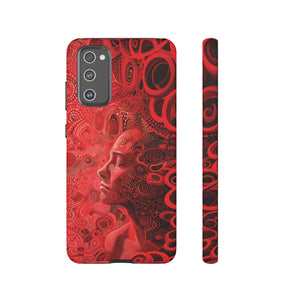 Phone Case, woman in red, Artistic design, Tough Case, red whimsical fantasy design, iPhone 15, 14, 13, 12, 11, Samsung, Pixel