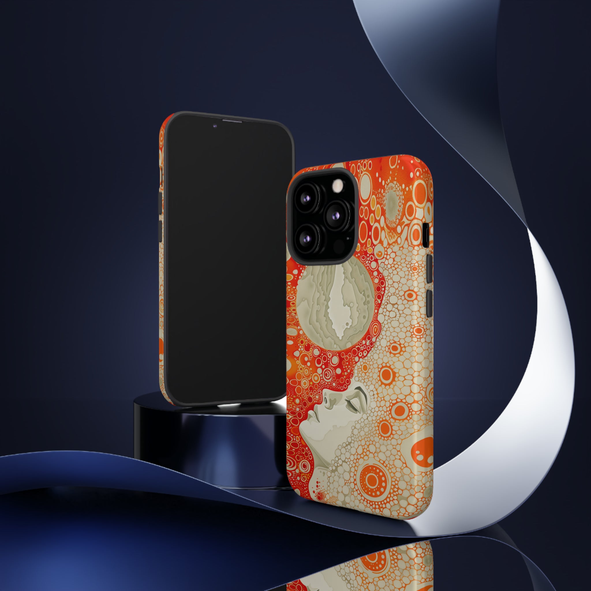 Phone Case, orange Constellation, Artistic design, Tough Case, Colorful whimsical fantasy design, iPhone 15, 14, 13, 12, 11, Samsung, Pixel