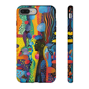 Phone Case, tribal dreamland, Artistic design, Tough Case, Colorful whimsical fantasy design, iPhone 15, 14, 13, 12, 11, Samsung, Pixel